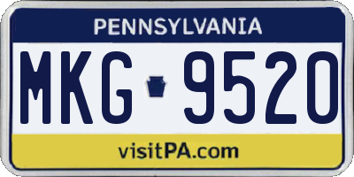 PA license plate MKG9520