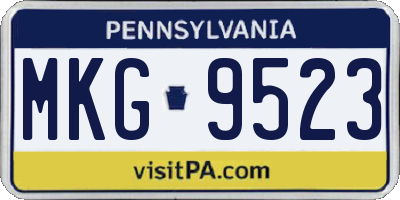 PA license plate MKG9523