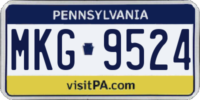 PA license plate MKG9524