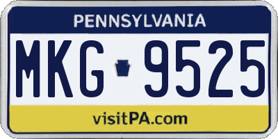 PA license plate MKG9525