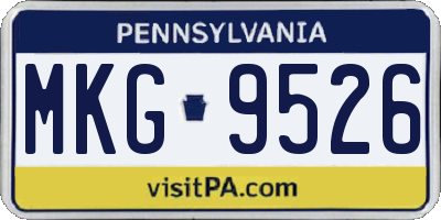 PA license plate MKG9526