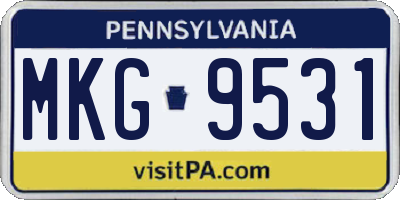 PA license plate MKG9531