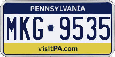 PA license plate MKG9535