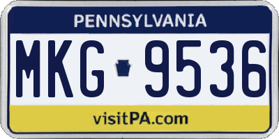 PA license plate MKG9536