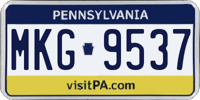 PA license plate MKG9537