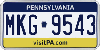PA license plate MKG9543