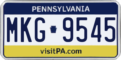 PA license plate MKG9545