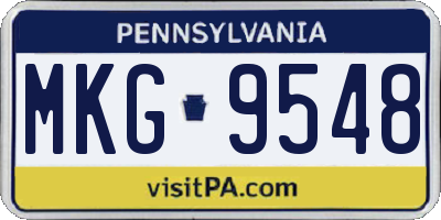 PA license plate MKG9548
