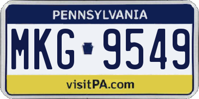 PA license plate MKG9549