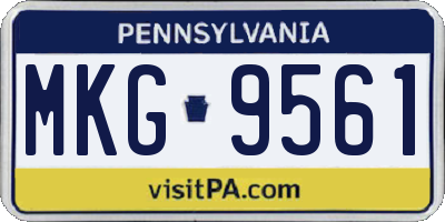 PA license plate MKG9561