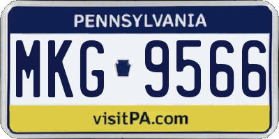 PA license plate MKG9566