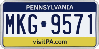 PA license plate MKG9571