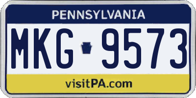 PA license plate MKG9573