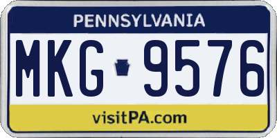 PA license plate MKG9576