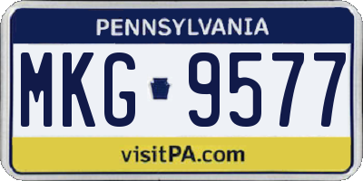 PA license plate MKG9577