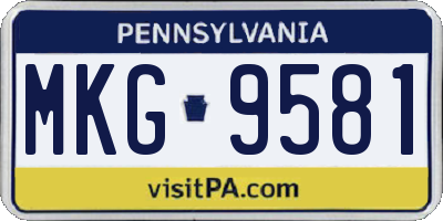 PA license plate MKG9581