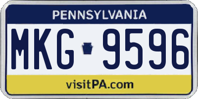 PA license plate MKG9596