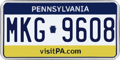 PA license plate MKG9608