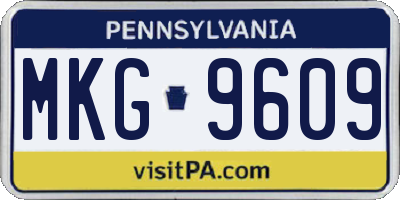 PA license plate MKG9609