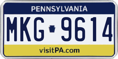 PA license plate MKG9614
