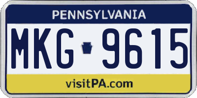 PA license plate MKG9615