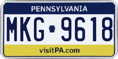 PA license plate MKG9618
