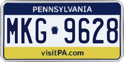 PA license plate MKG9628