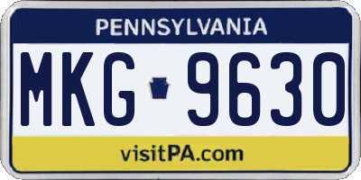 PA license plate MKG9630