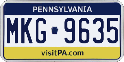 PA license plate MKG9635