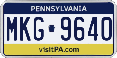 PA license plate MKG9640