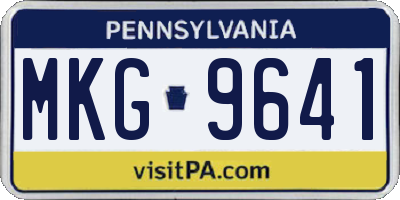 PA license plate MKG9641