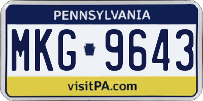 PA license plate MKG9643