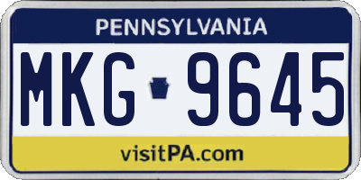 PA license plate MKG9645