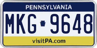PA license plate MKG9648
