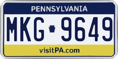 PA license plate MKG9649