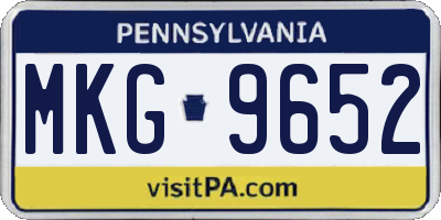 PA license plate MKG9652