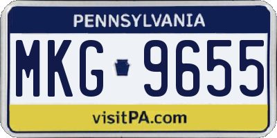 PA license plate MKG9655