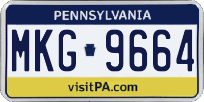 PA license plate MKG9664