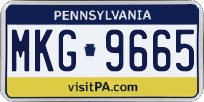 PA license plate MKG9665