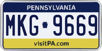 PA license plate MKG9669