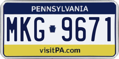 PA license plate MKG9671