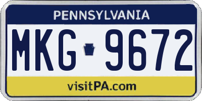 PA license plate MKG9672