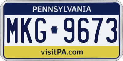 PA license plate MKG9673