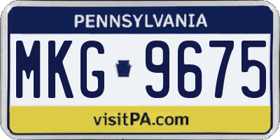 PA license plate MKG9675