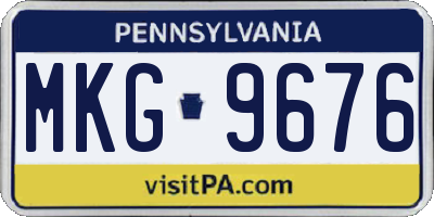 PA license plate MKG9676