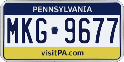PA license plate MKG9677