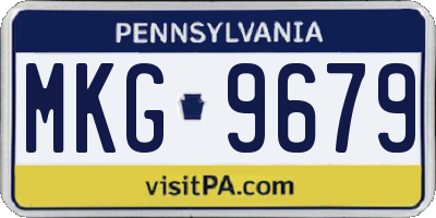 PA license plate MKG9679