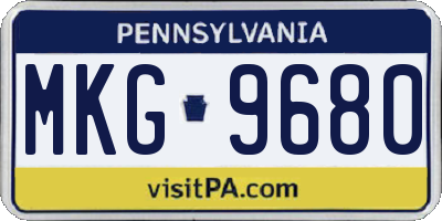 PA license plate MKG9680