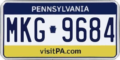 PA license plate MKG9684