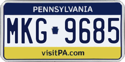 PA license plate MKG9685